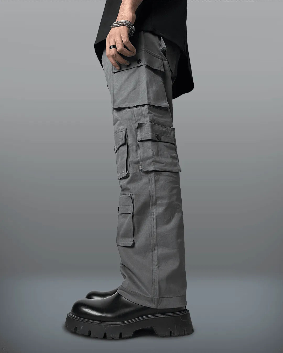 Charcoal Grey 12 Pocket Cargo Pants - Exclusive