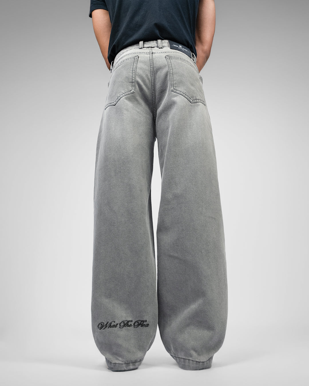 Ash Grey Baggy Denim Jeans
