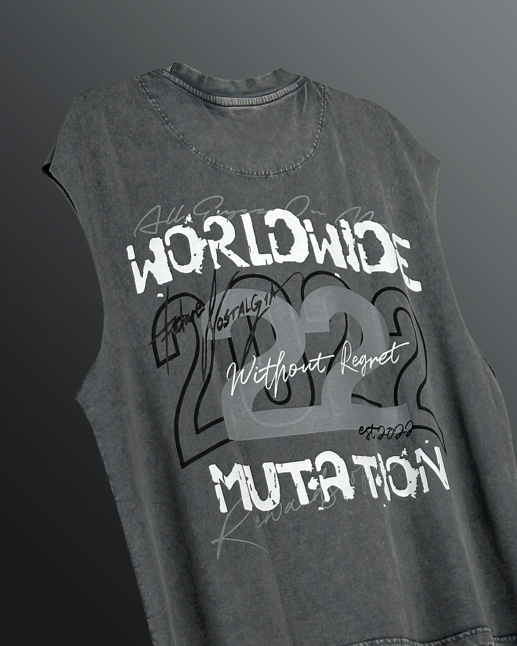 Mutation Grey Acid Wash Vest
