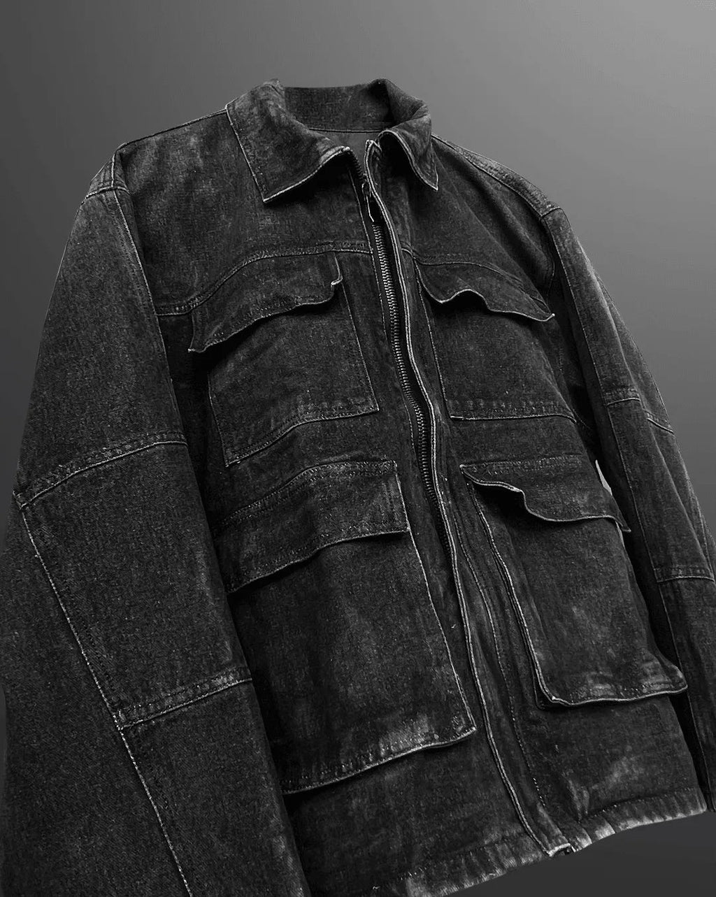 Charcoal Black Denim Jacket - Exclusive