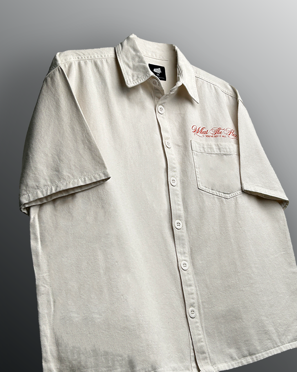 Unbothered Cream Half Sleeve Denim Shirt