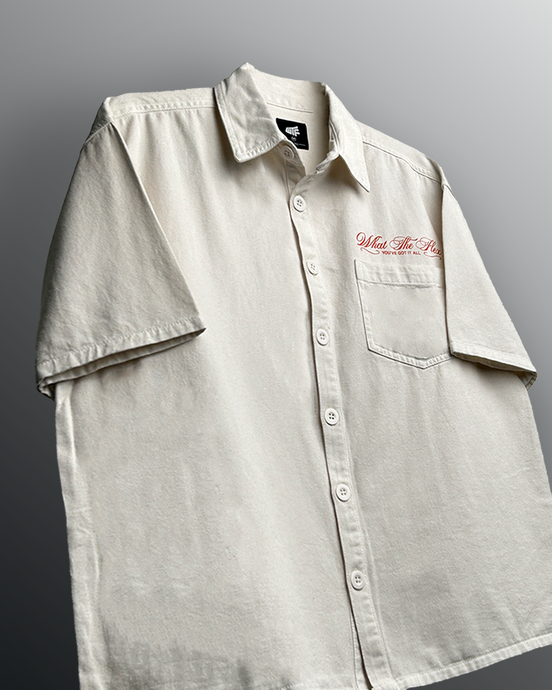 Unbothered Cream Half Sleeve Denim Shirt