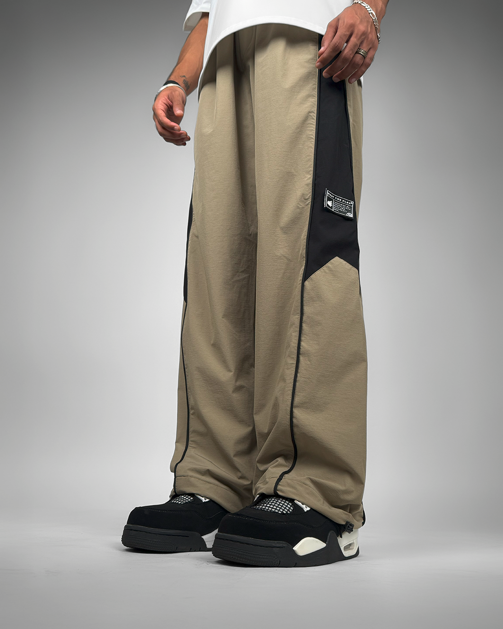 Beige Core Parachute Pants