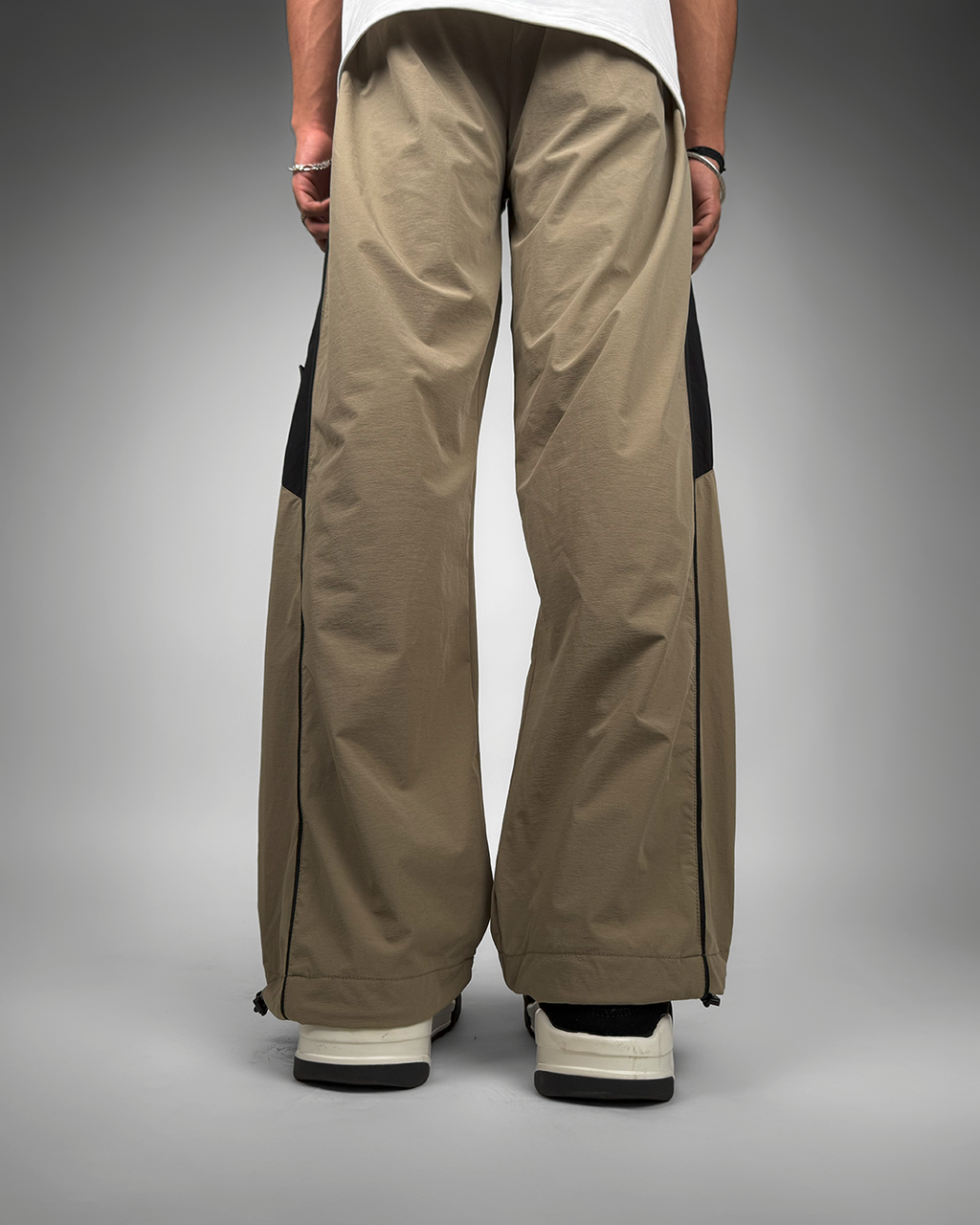 Beige Core Parachute Pants