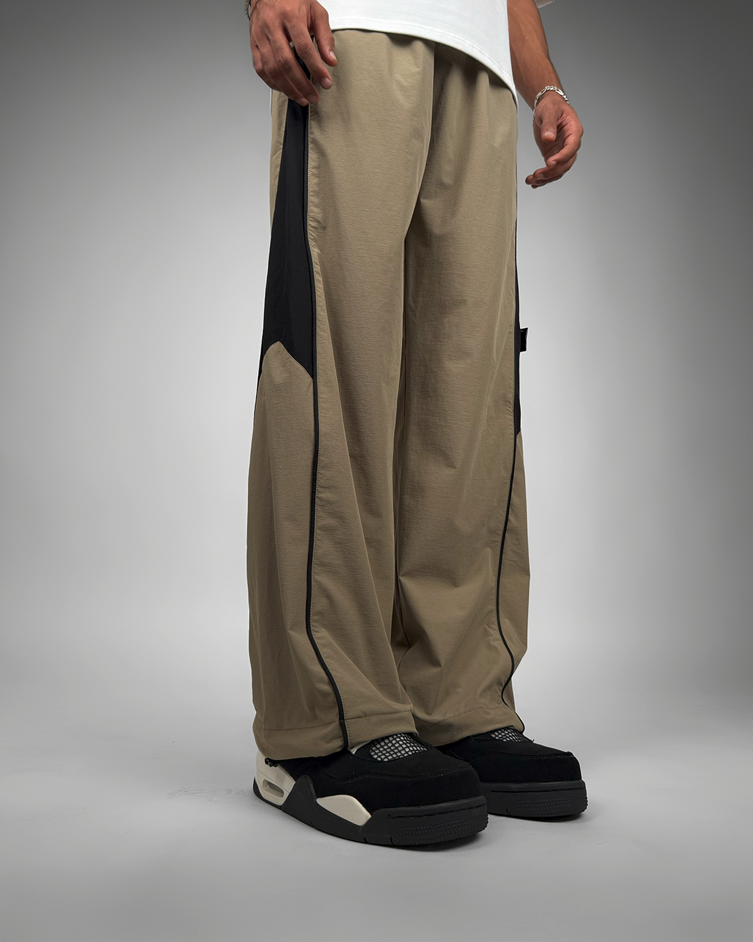 Beige Core Parachute Pants