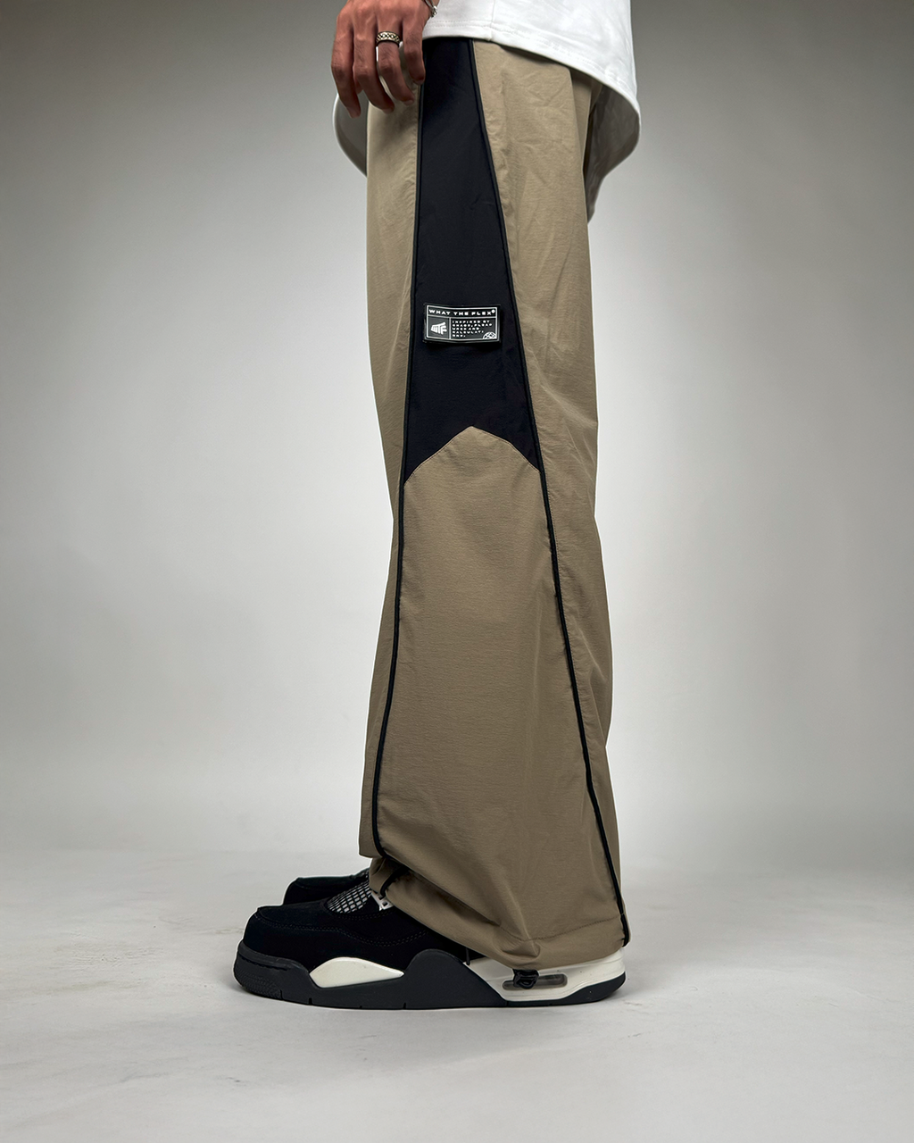 Beige Core Parachute Pants