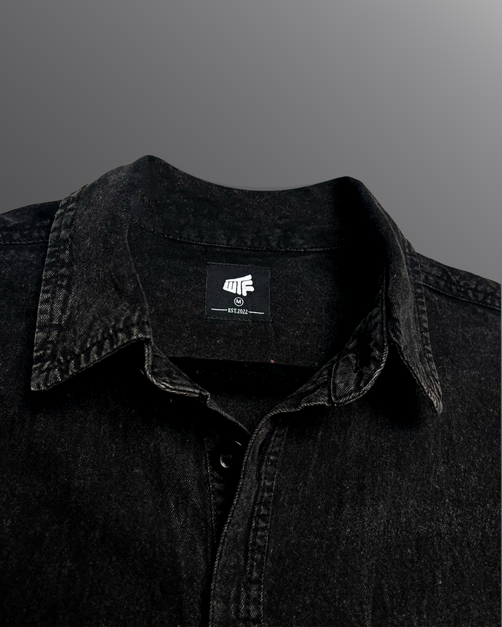 Vengeance Black Half Sleeve Denim Shirt
