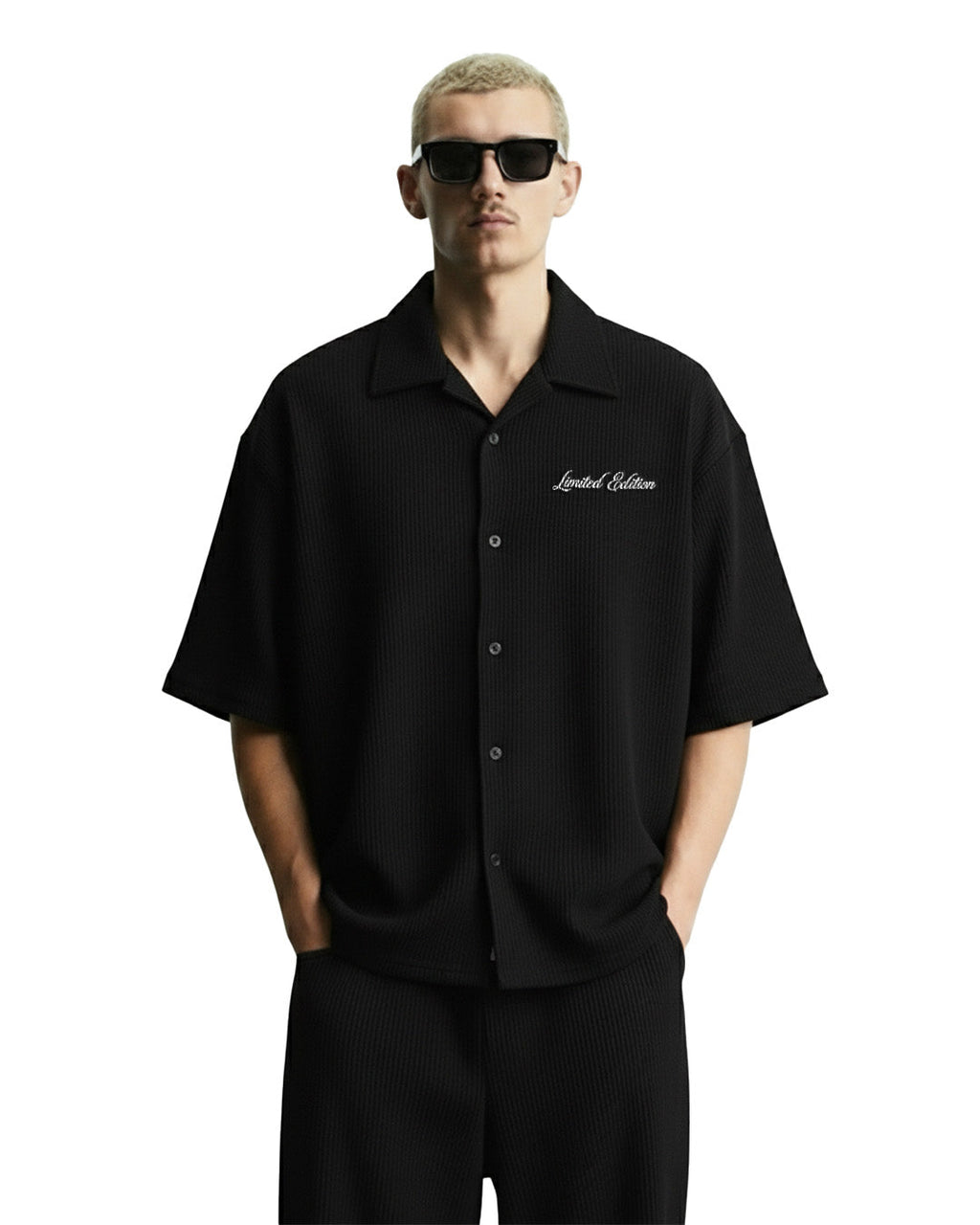 Black Ribbed Shirt