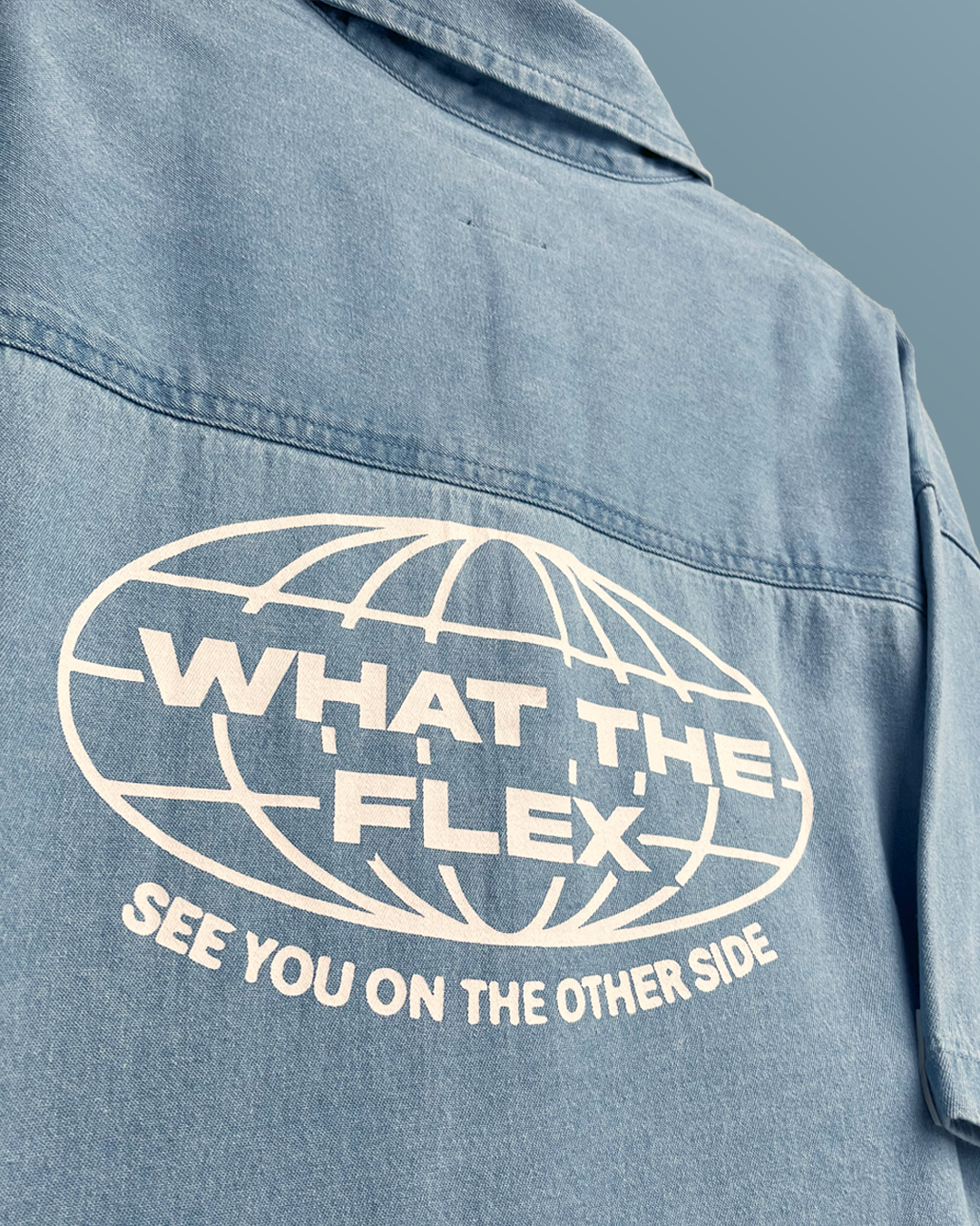 Flex Szn Blue Half Sleeve Denim Shirt