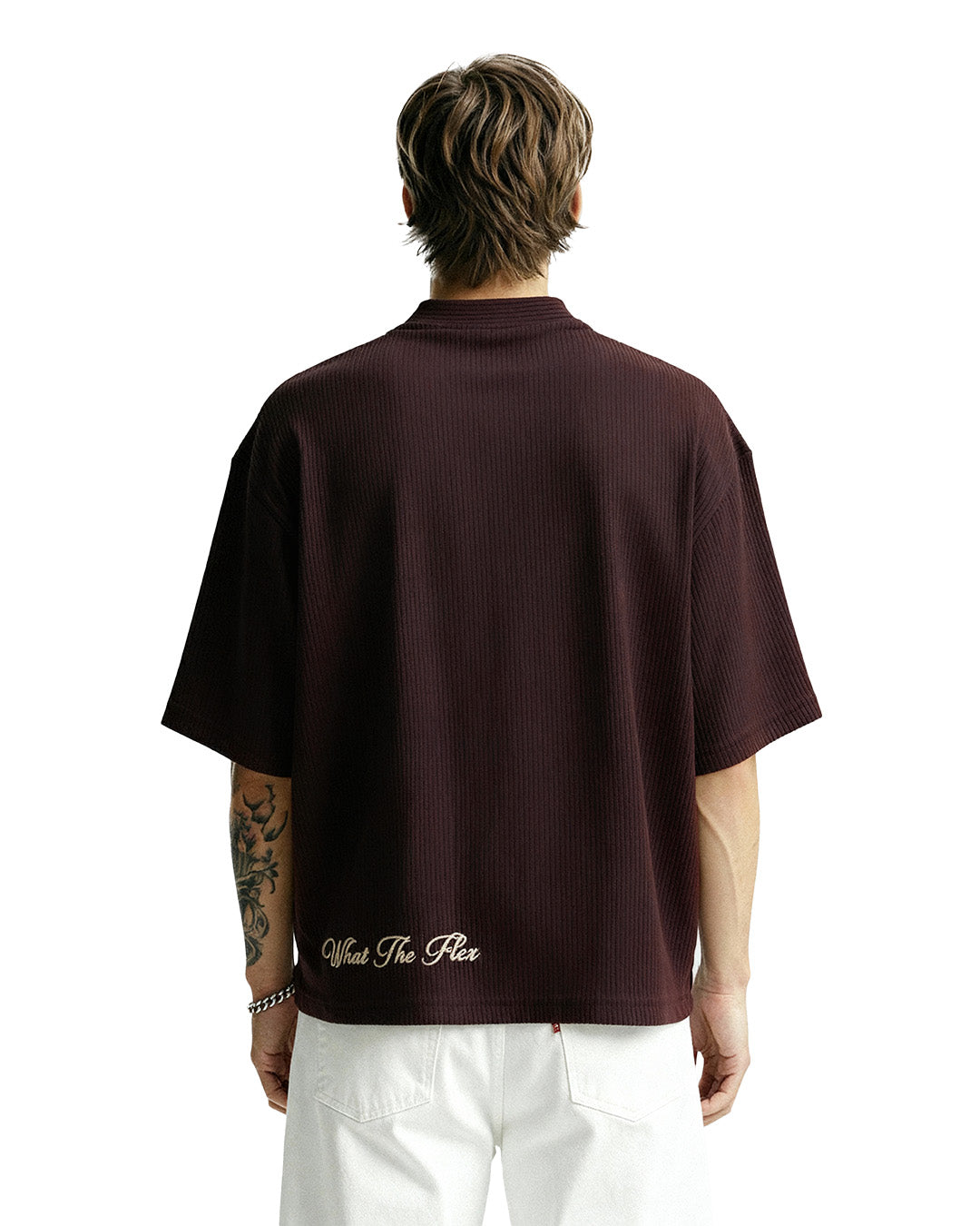 Brown Ribbed T-Shirt