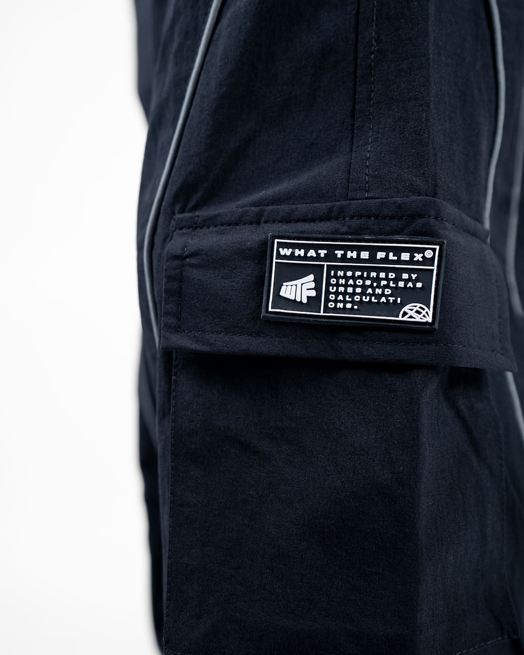 Black Edgy Parachute Pants