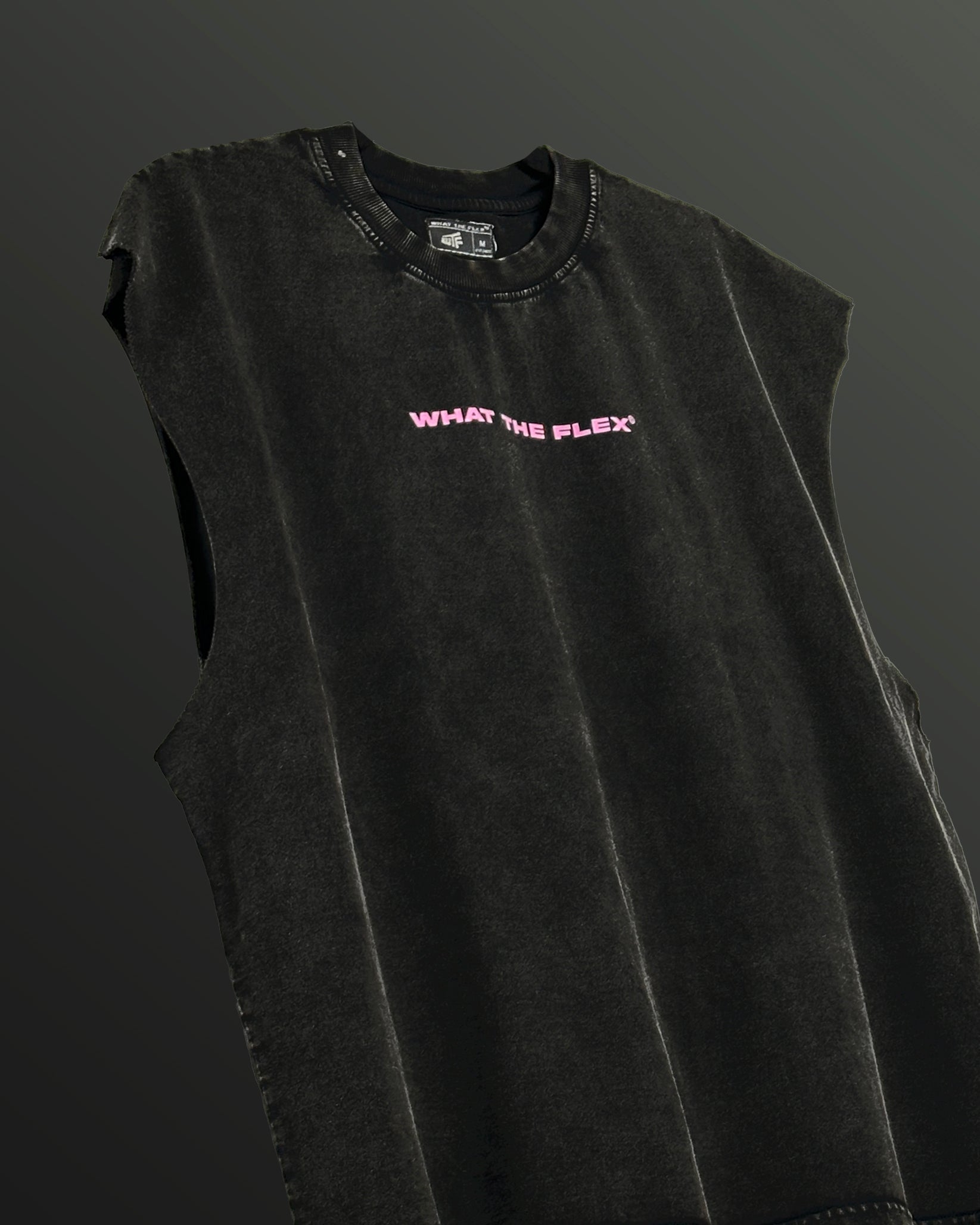 Everything Black Acid Wash Vest