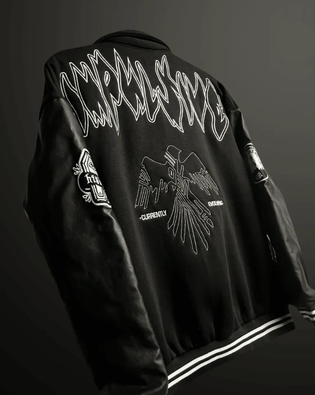 Impulsive Black Varsity Jacket