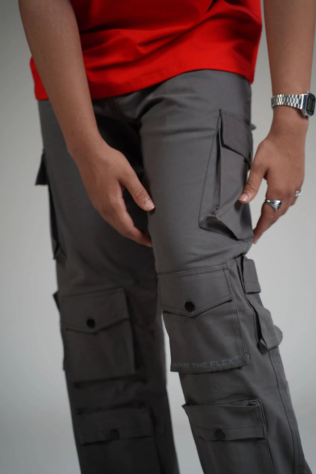 Charcoal Grey 12 Pocket Cargo Pants - Exclusive