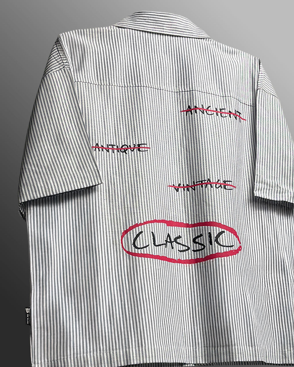 Classic Black Half Sleeves Striped Shirt