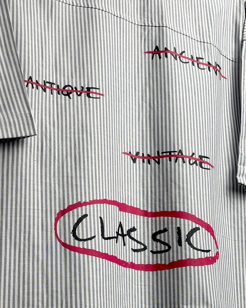 Classic Black Half Sleeves Striped Shirt