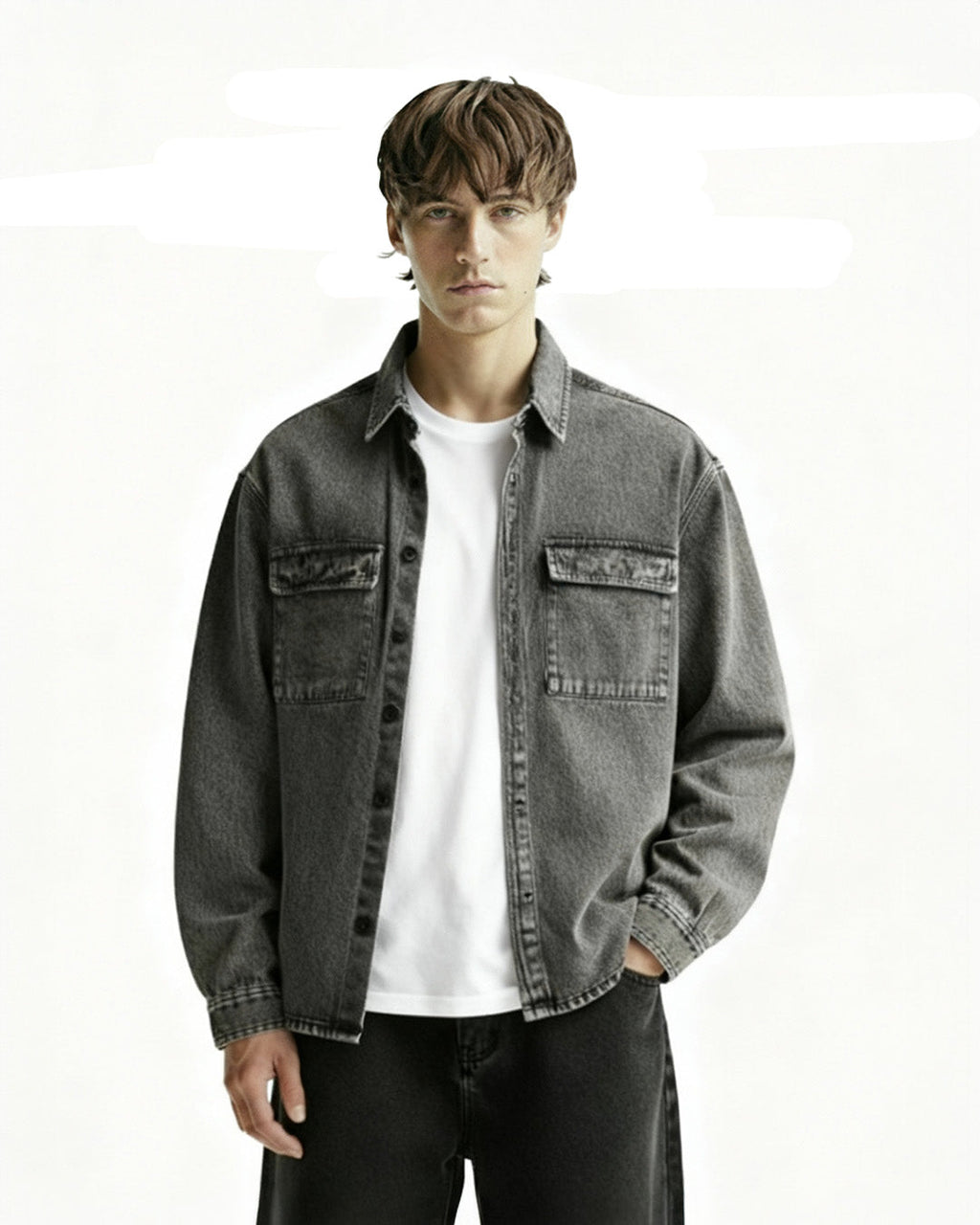 Flex Star Black Long Sleeve Denim Shirt