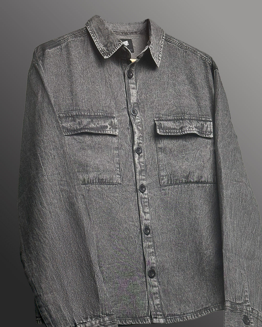 Flex Star Black Long Sleeve Denim Shirt