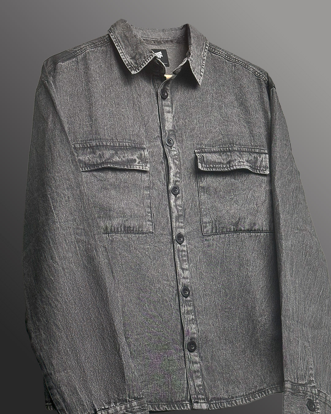 Flex Star Black Long Sleeve Denim Shirt