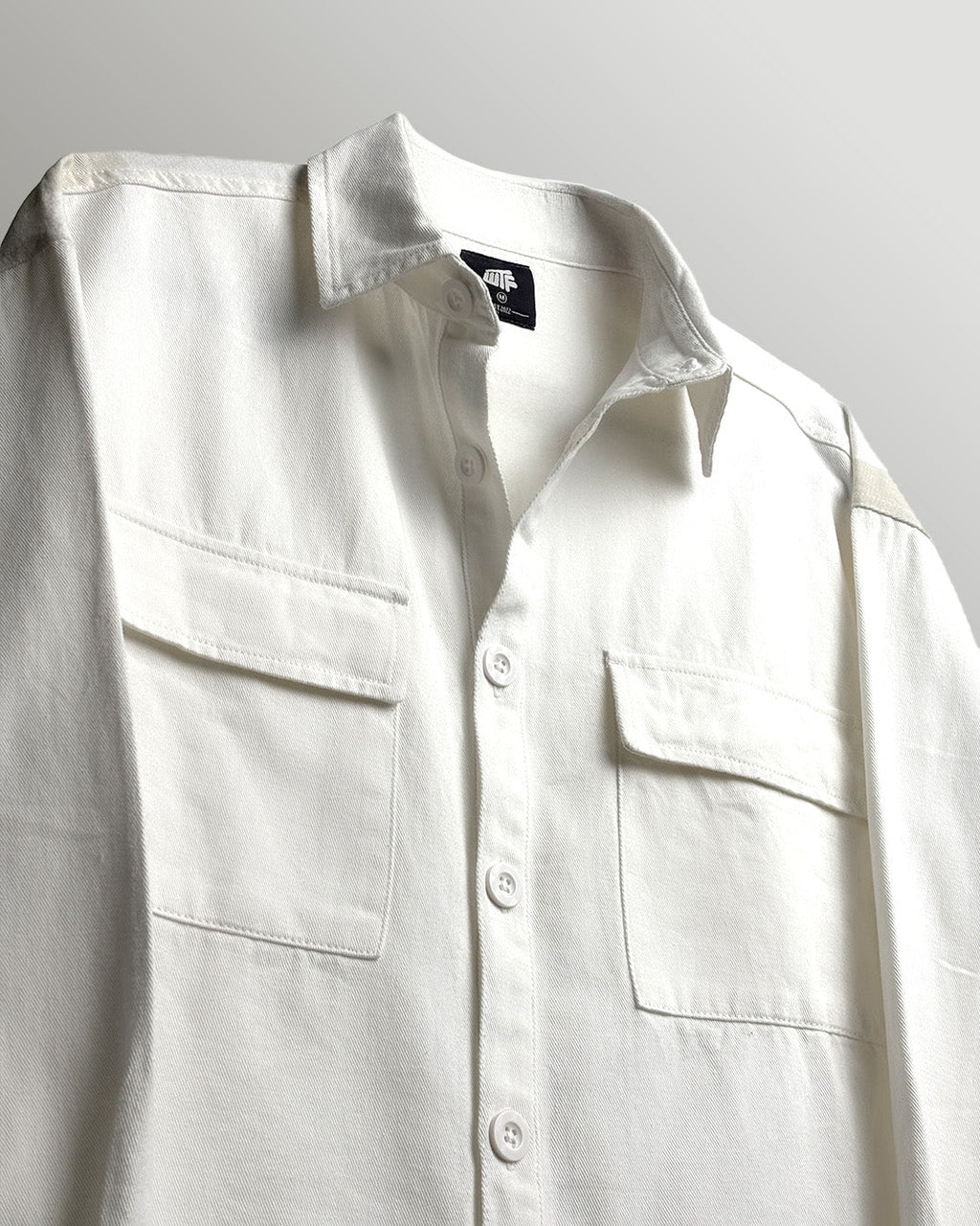 Flex Star Cream Long Sleeve Denim Shirt