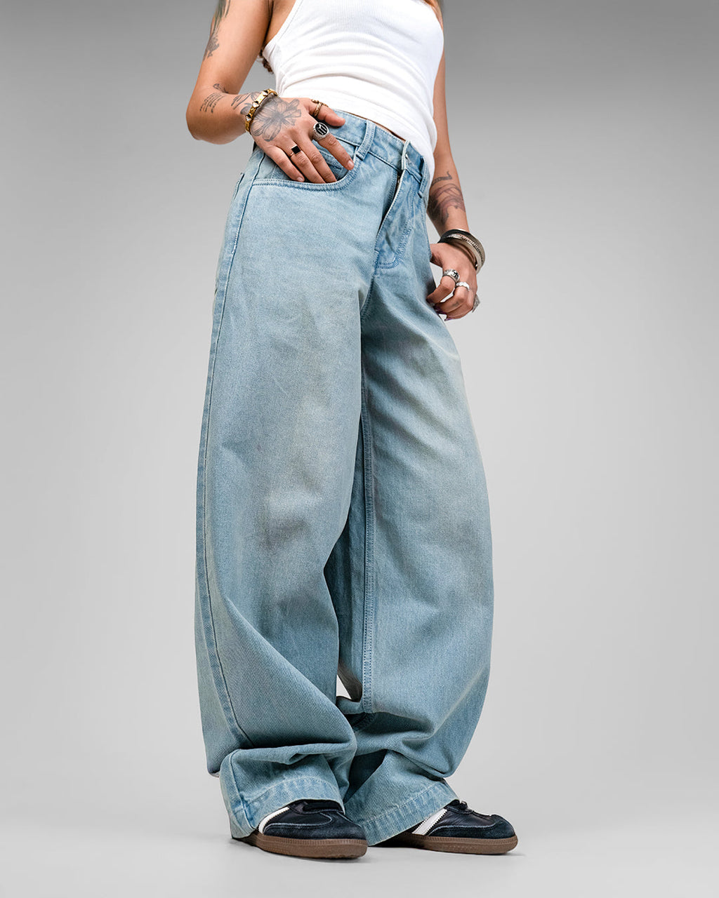 Frost Blue Baggy Denim Jeans