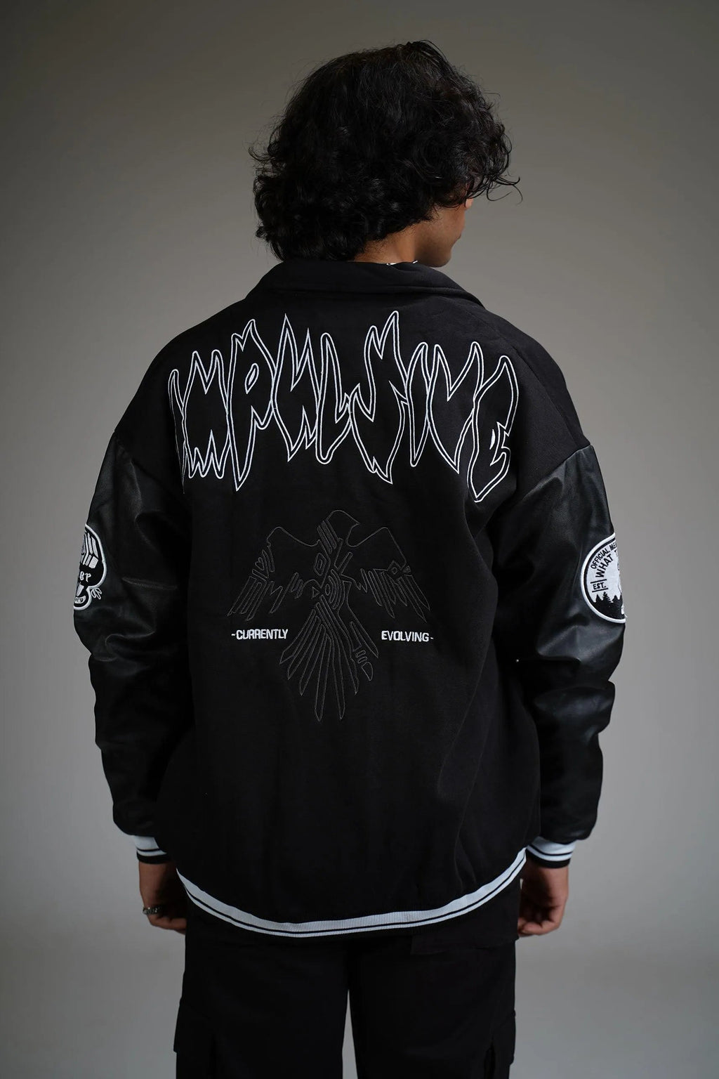 Impulsive Black Varsity Jacket