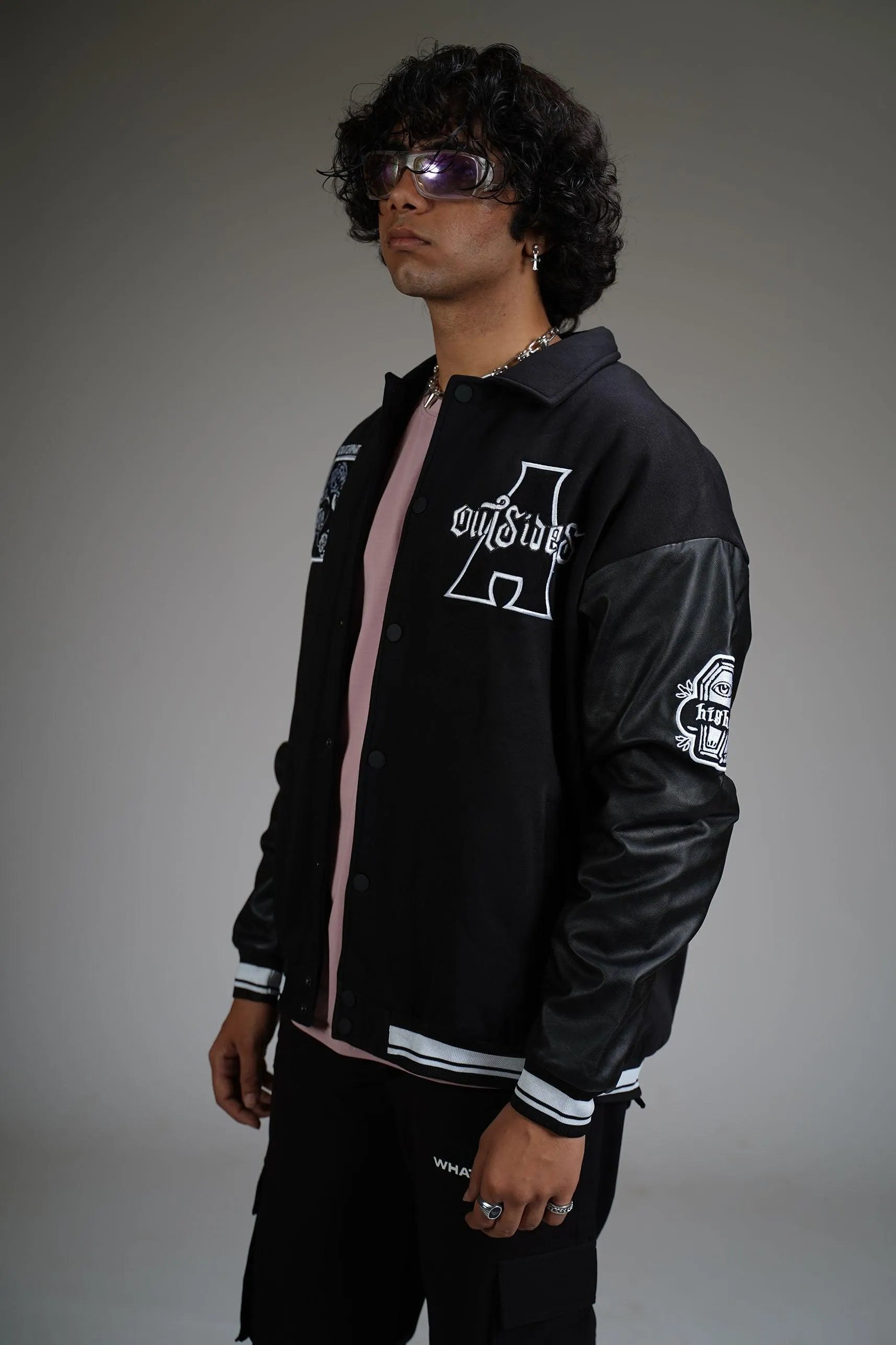 Impulsive Black Varsity Jacket