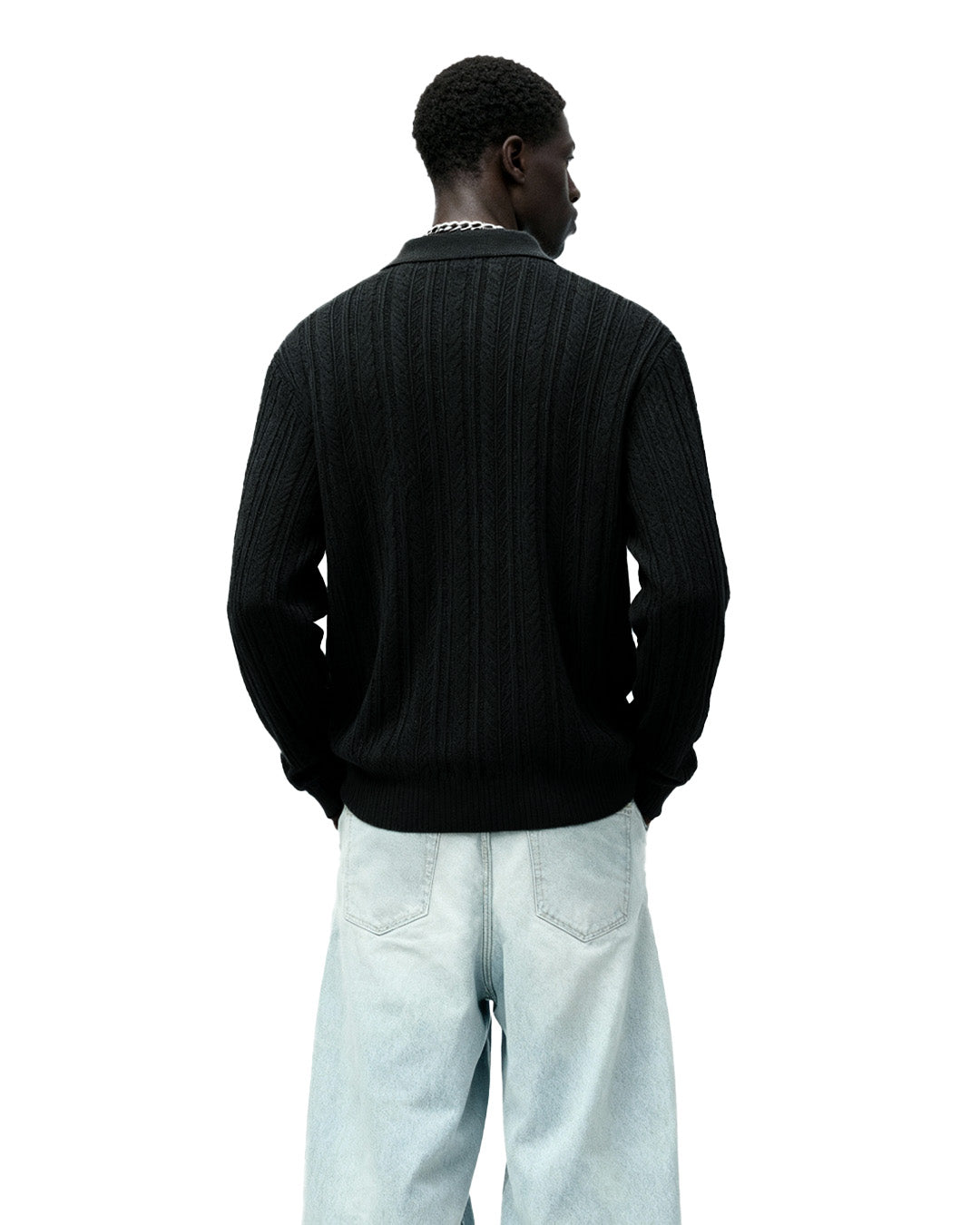 Ink Black Polo T-shirt Full Sleeve