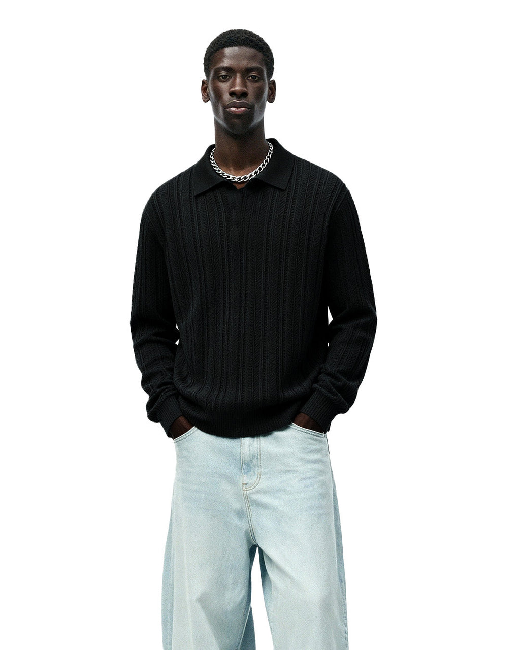 Ink Black Polo T-shirt Full Sleeve