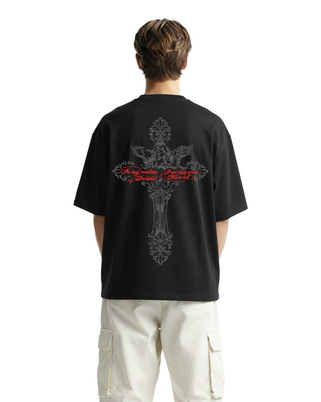 Lost Scriptures Black Embroidery T-Shirt