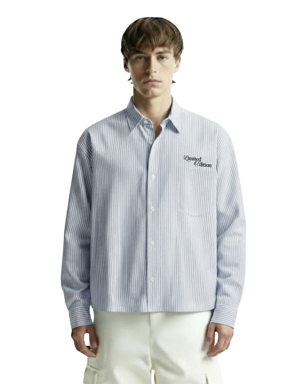 Twenties Blue and White Full Sleeves Striped Shirt