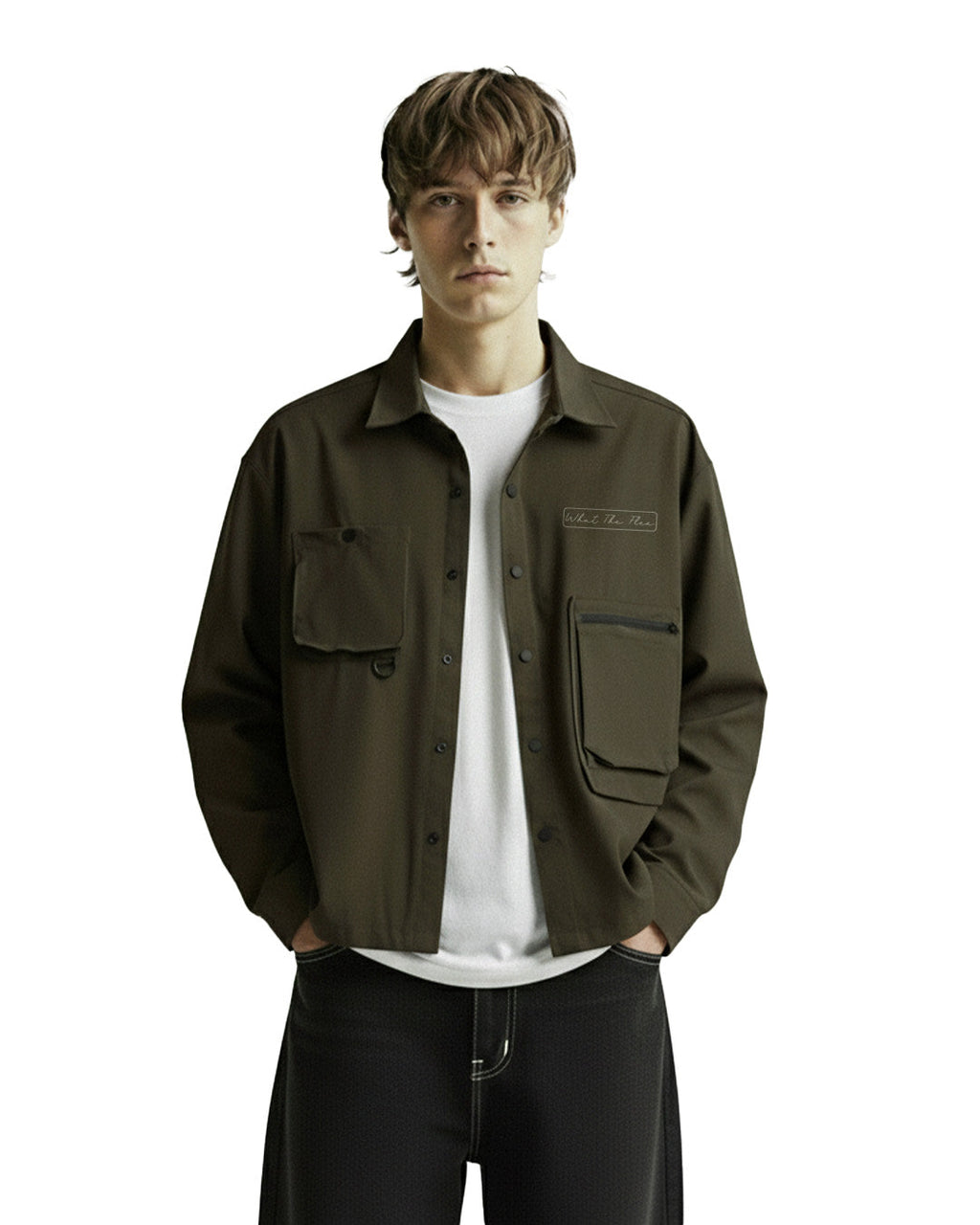 Olive Mono Air Overshirt
