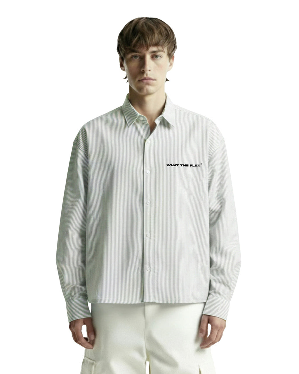 Progress Tribe Full Sleeves Blue and White Striped Shirt