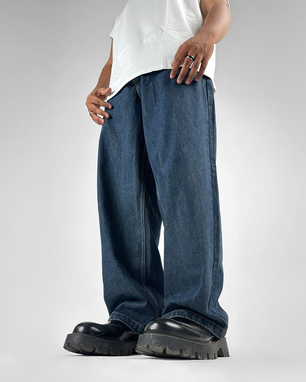 Phantom Blue Baggy Denim Jeans