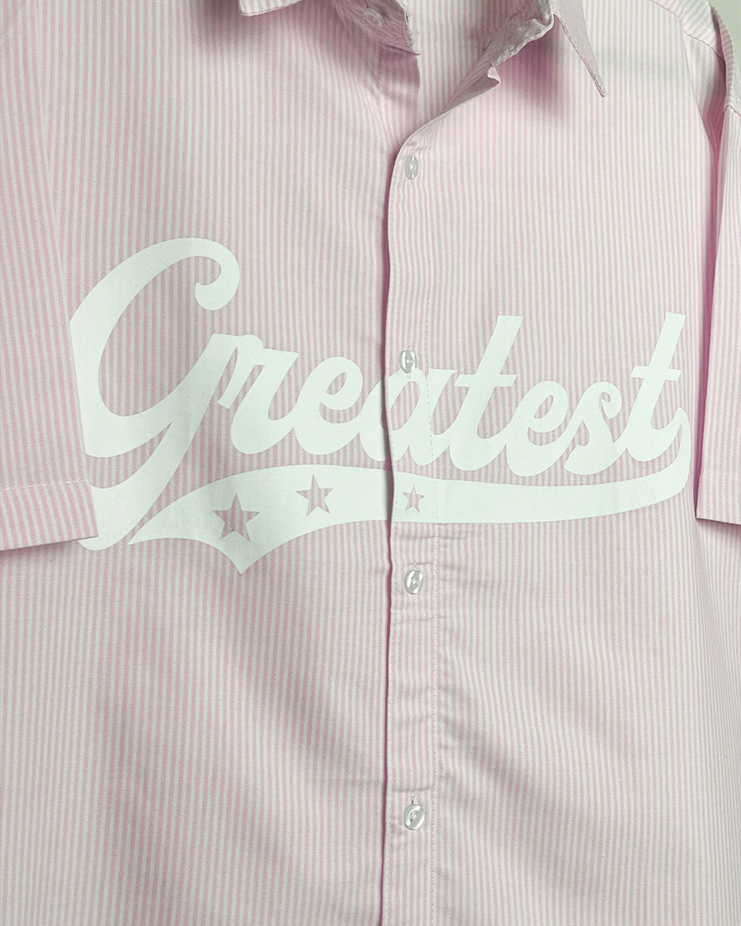 Greatest Pink Half Sleeve Striped Shirt