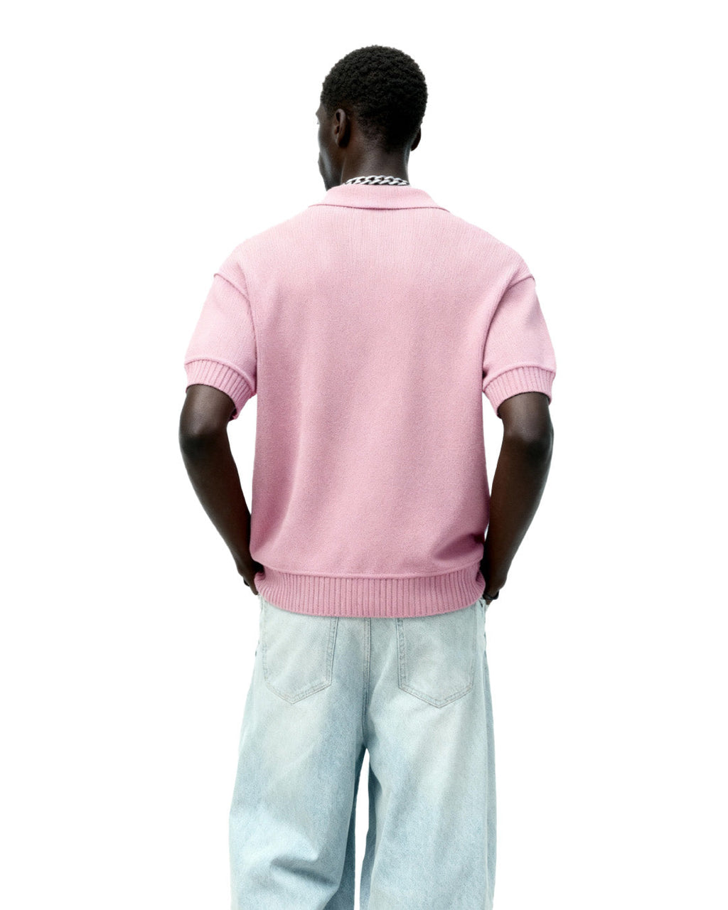Pink Urban Knit Polo T-Shirt