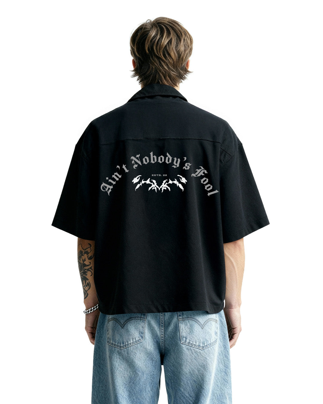 Rebel Black Cotton Shirt