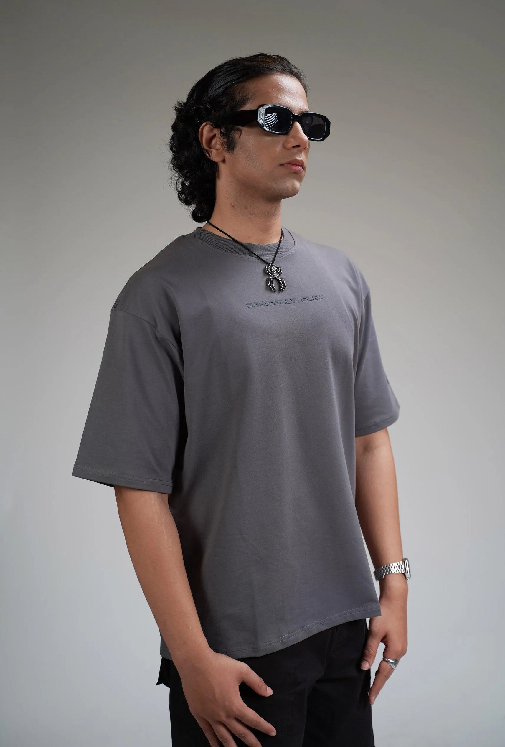 Basic Plain Grey Heavyweight T-shirt