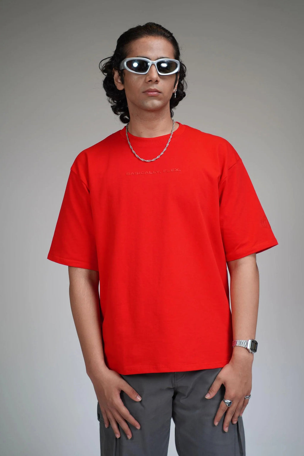 Basic Plain Red Heavyweight T-shirt