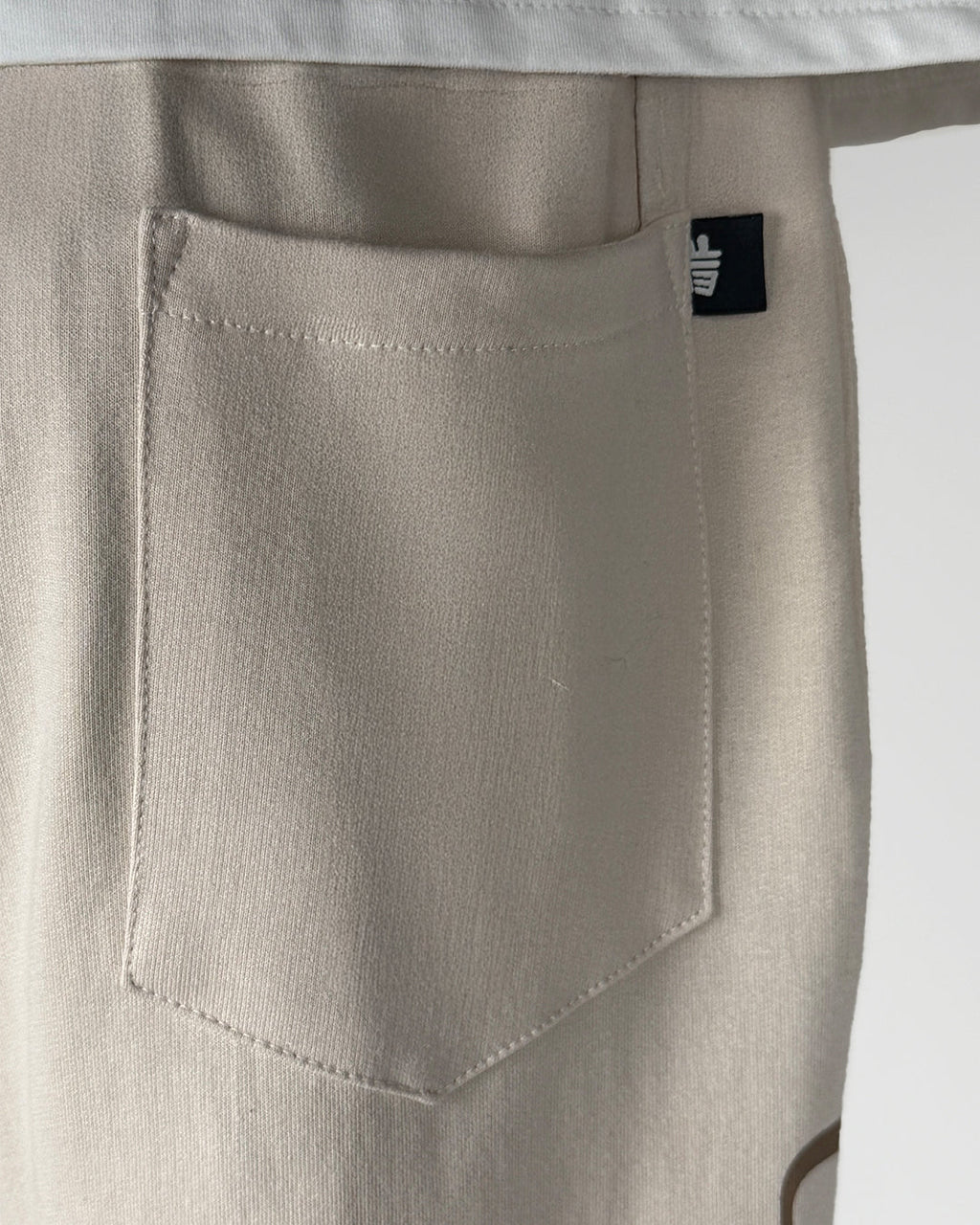 Scripted Cream Essential Cotton Pants