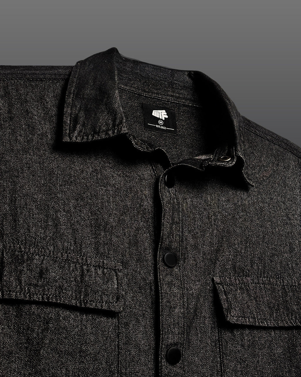 Vintage Black Long Sleeve Denim Shirt