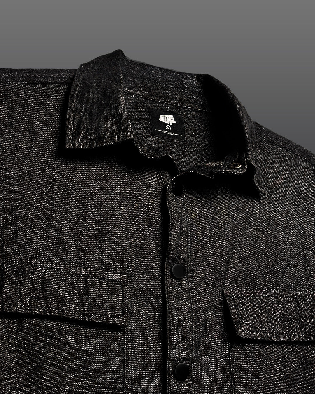 Vintage Black Long Sleeve Denim Shirt