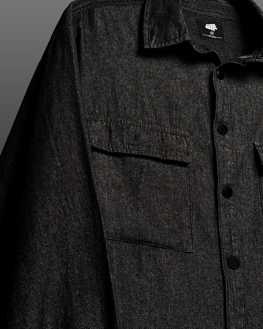 Vintage Black Long Sleeve Denim Shirt