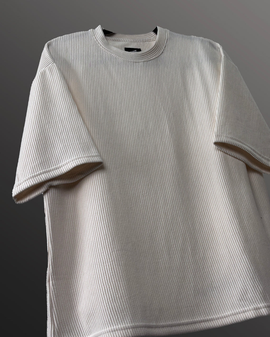 Cream Ribbed T-Shirt