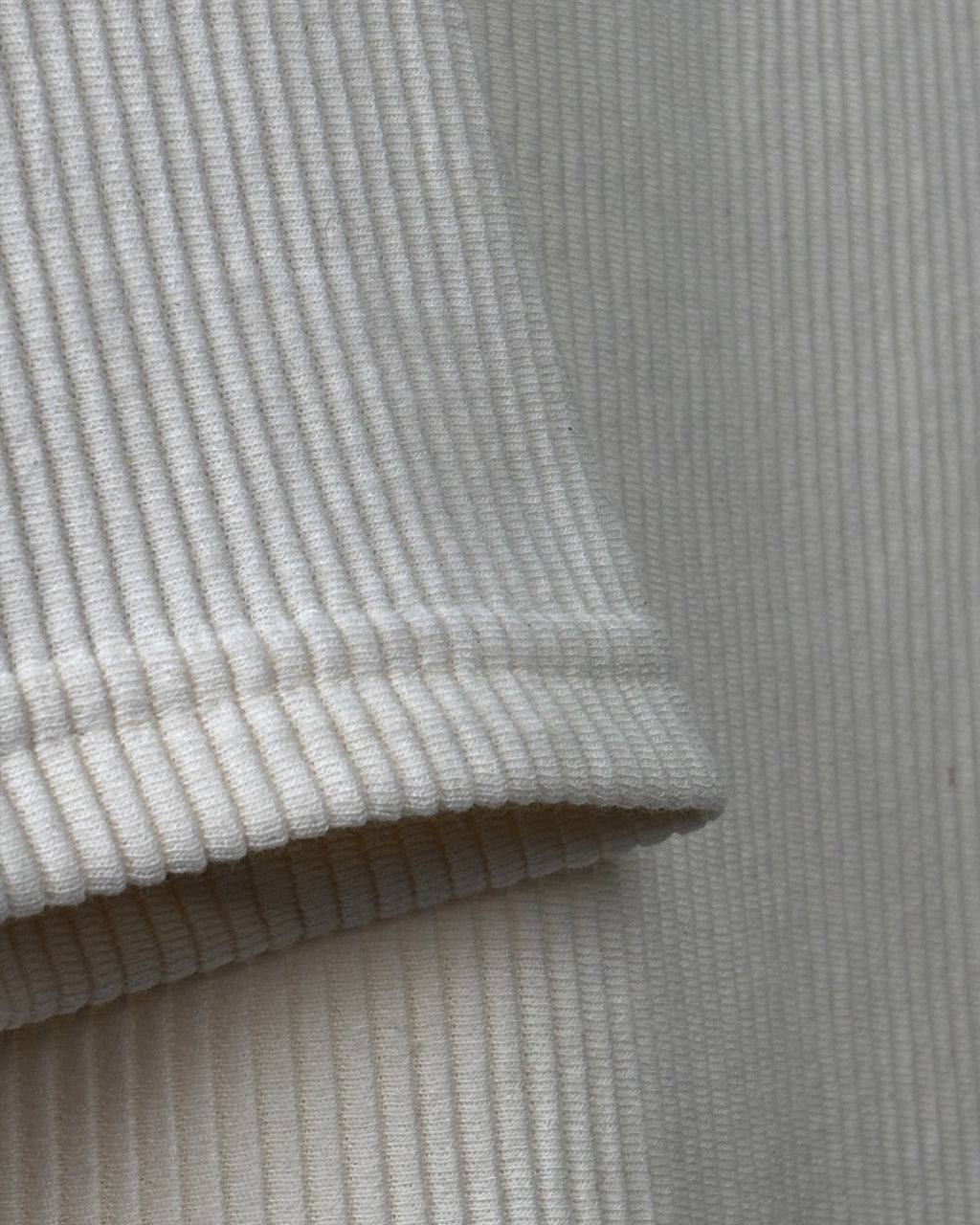 Cream Ribbed T-Shirt
