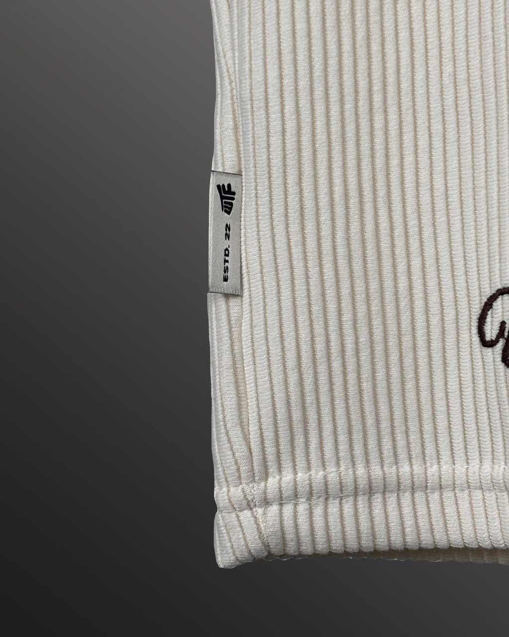 Cream Ribbed T-Shirt