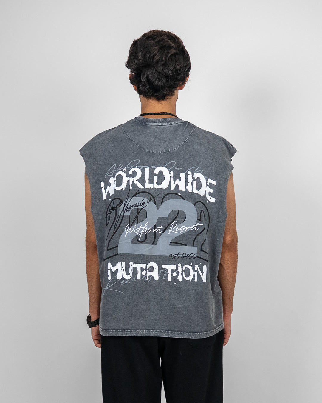 Mutation Grey Acid Wash Vest