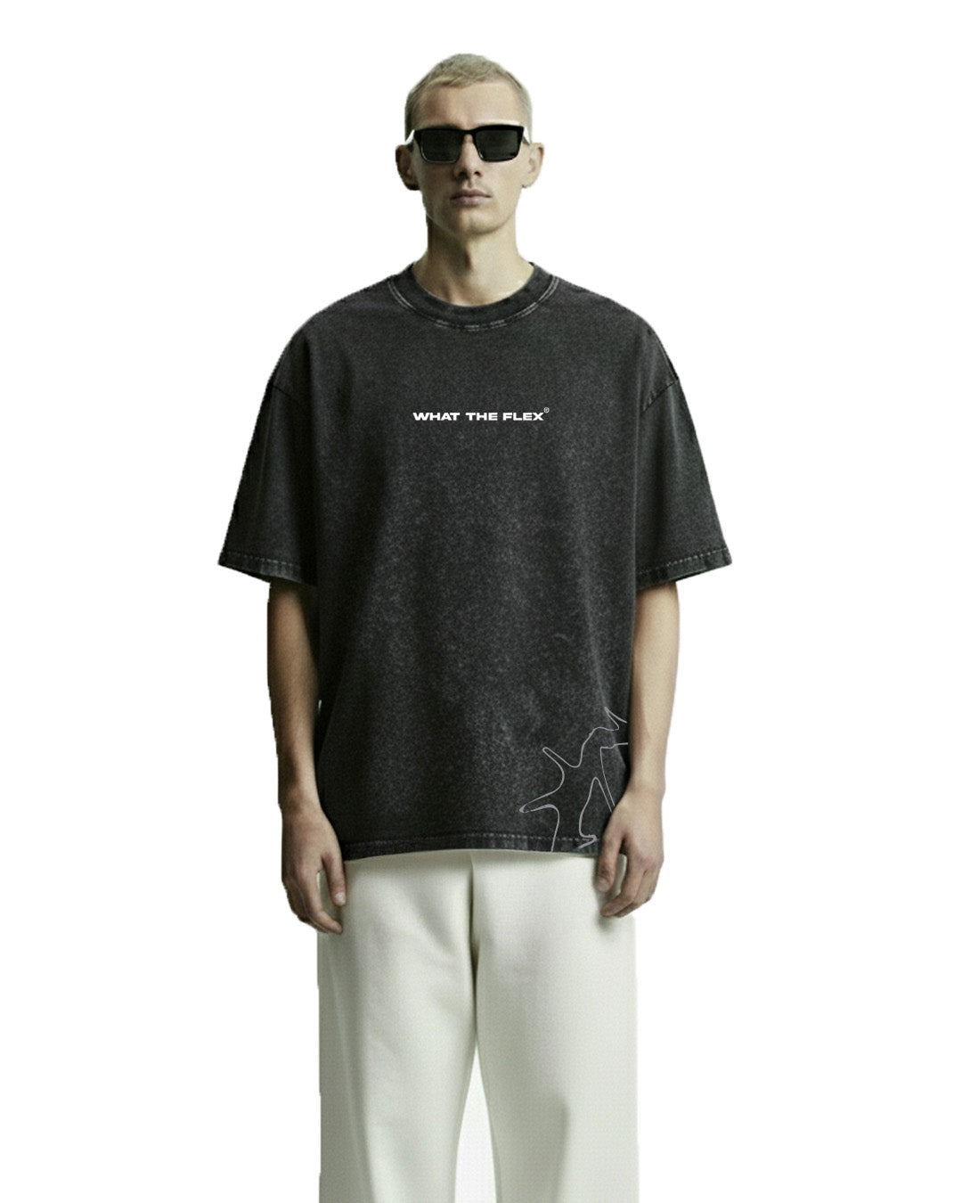 Apocalyptic Black Printed Acid Wash T-Shirt