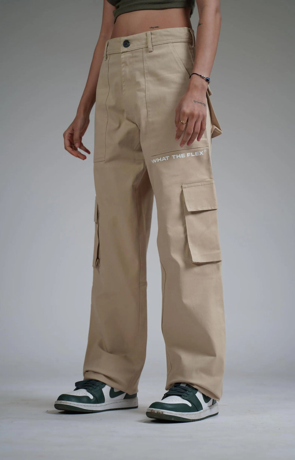 Solid Beige Unisex Cargo