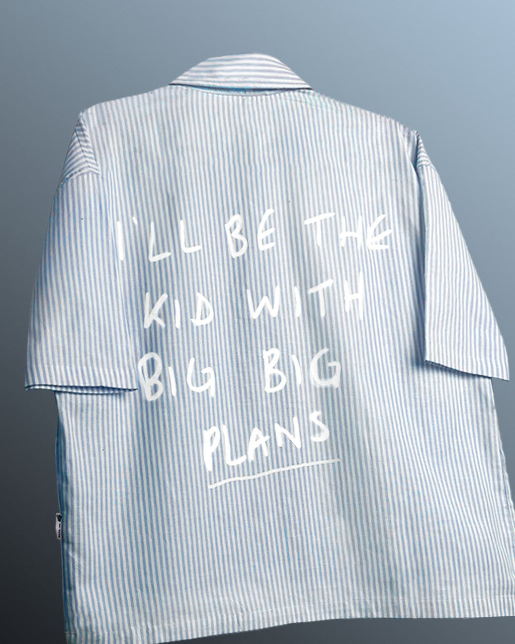 Big Plans Blue and White Half Sleeves Striped Shirt